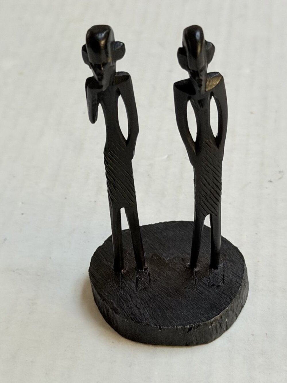 Small Resin Wood Looking African Statue Home Decor 4 Inches Gift